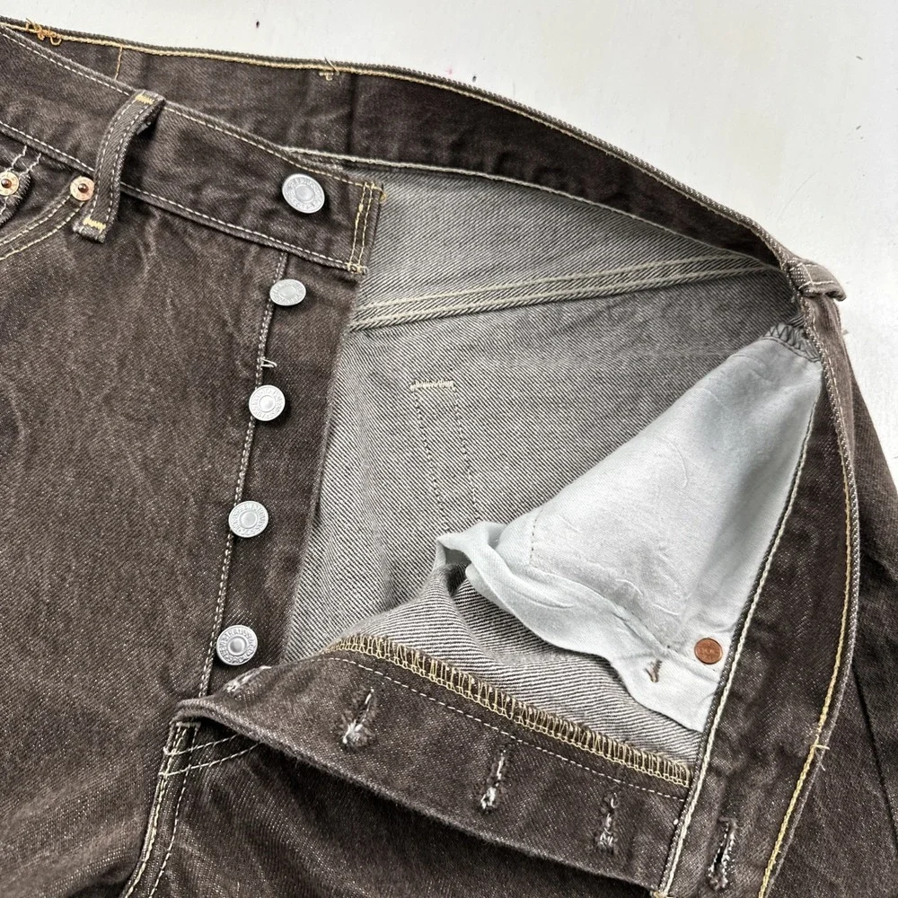 Y2K Levis 501 XX‎ Straight Jeans Men Fits 32x28 Button Fly Brown Denim Mexico